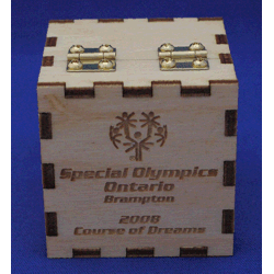 Award boxes cut from wood