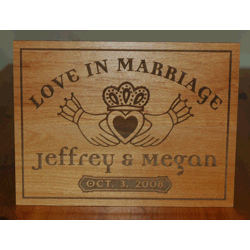 Gifts and plaques engraved on wood